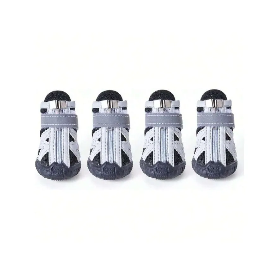 

【New Arrival】Breathable Dog Shoes with Reflective Straps, Non-Slip Mesh Boots with Zipper for Small to Medium Dogs