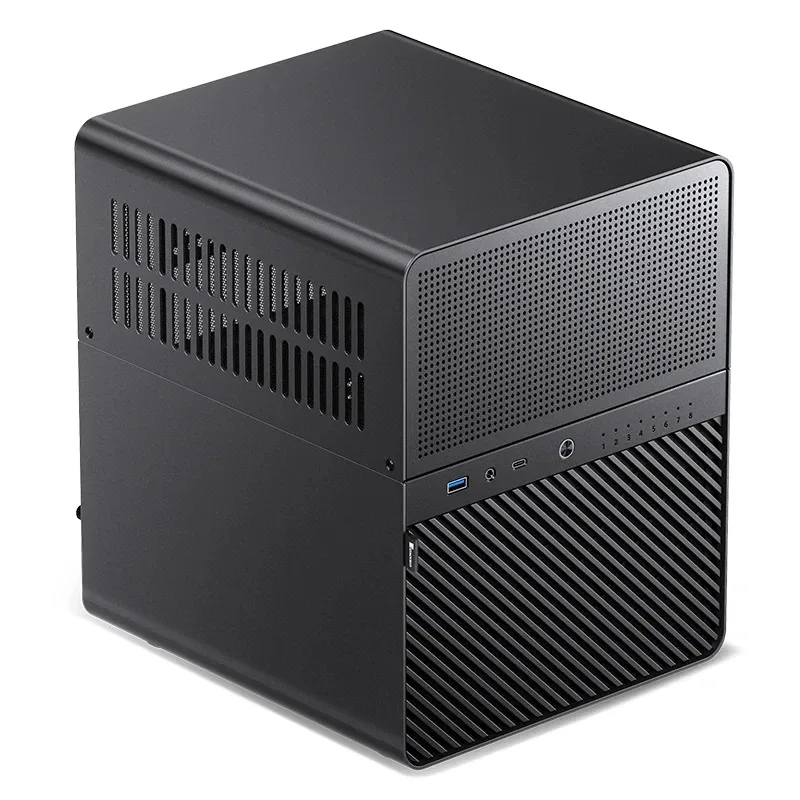 JONSBO N3 Mini Case All-In-One Aluminum ITX Chassis 8Hard Disk NAS Office Desktop Mini Chassis PC Case with 100mm Cooling Fan