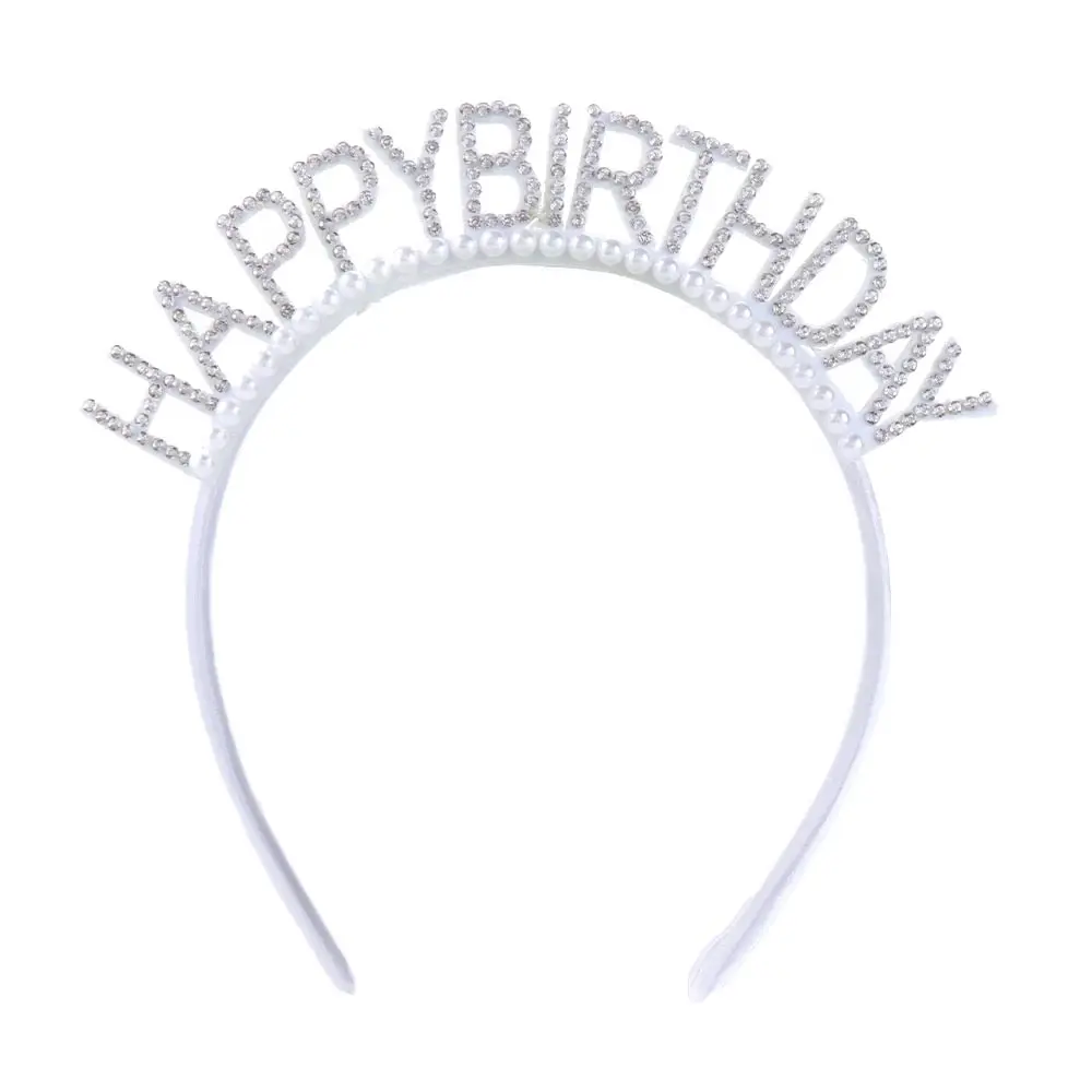

Letter Birthday Decoration Queen Birthday Gift Happy Birthday Headband Rhinestone Crown Female Jewelry Birthday Hair Hoop