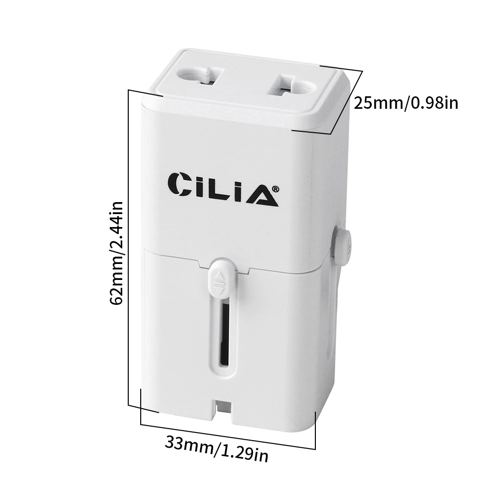 2500W Universal Travel Adapter Mini Power Strip UK US EU UKCA Plug 110-250V,2P,3P CE,Rosh，FCC，Worldwide