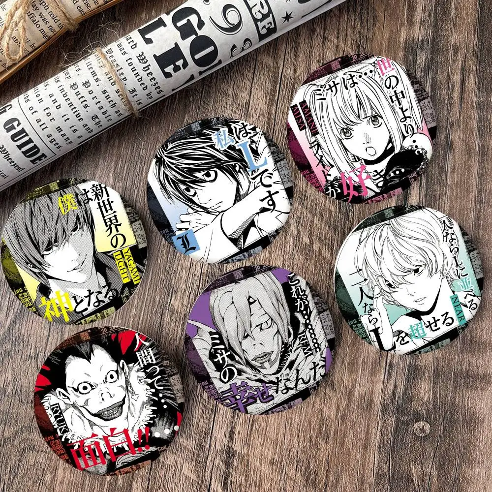 Manga Anime Death Note Badge Round Art Brooch Clothes Backpack Accessories Lapelnd Laserh