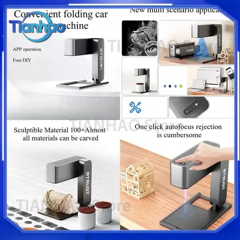 5W Portable Laser Engraving Machine for DIY Handheld Automatic Laser Marking Printer for Metal Wood Plastic Glass and Gifts
