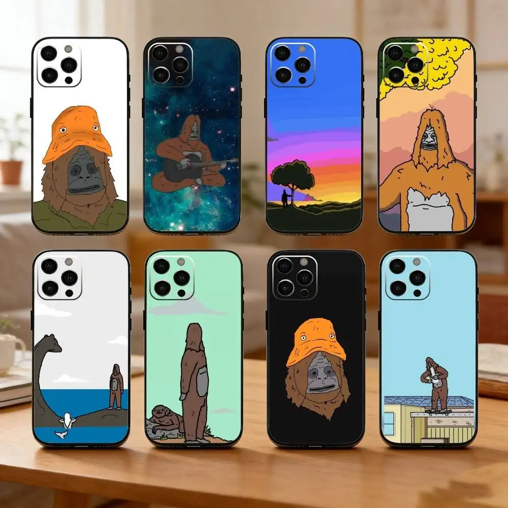 

S-Sassy The S-Sasquatch Phone Case For iPhone17,16,15,14,13,12 Plus,Max Soft Silicone Black Cover