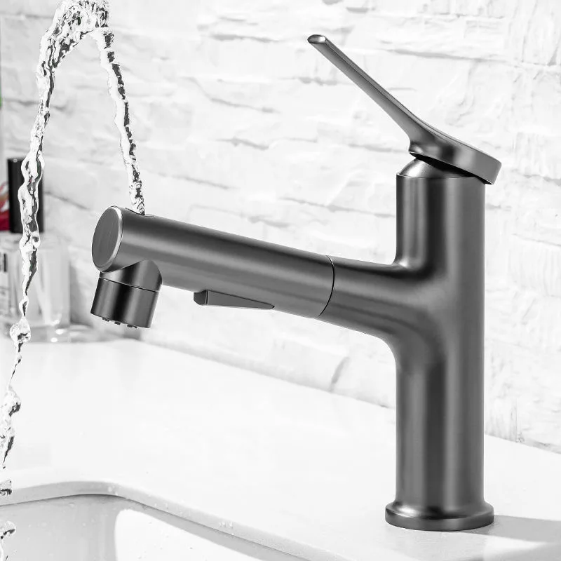 Multi-functional Bathroom Basin Pull-out Faucet Hot and Cold Water Mixer Brass Sinks Taps Single Handle with 60cm Water Pipe