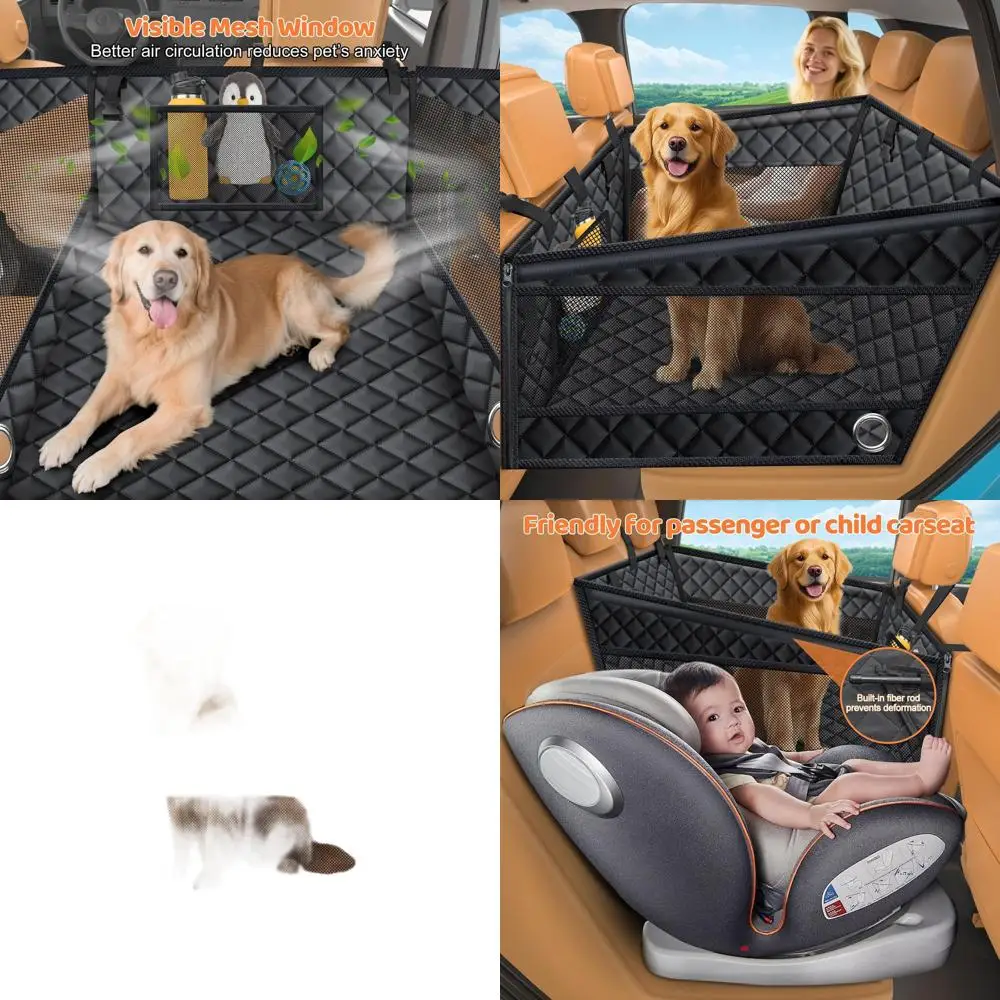 

Durable Dog Car Seat with 3-Sided Protection, Waterproof Back Seat Cover for Large Dogs up to 200 lbs