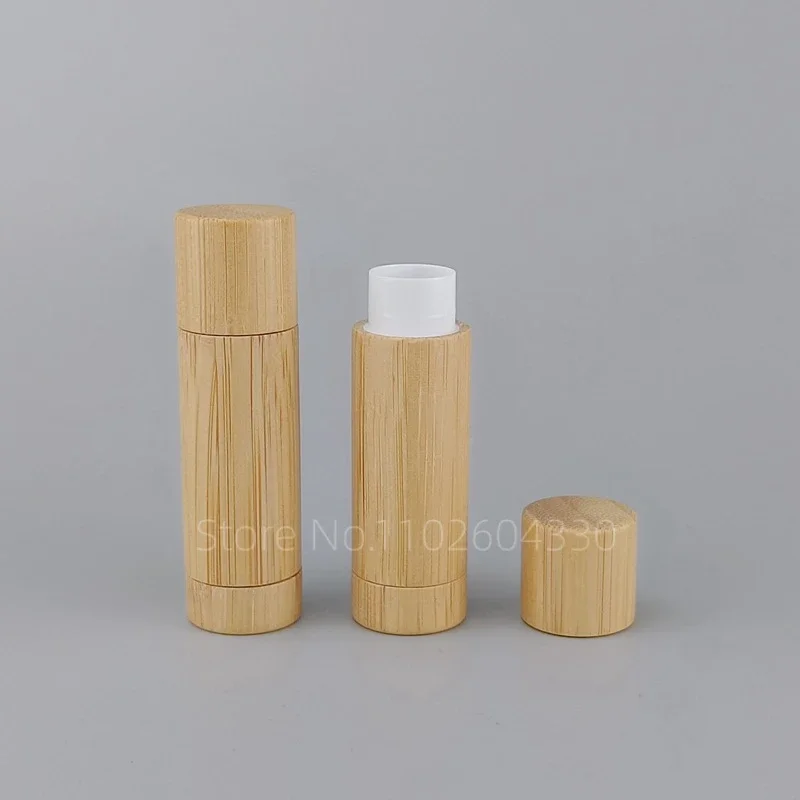 50pcs 5g Bamboo Wood Lipstick Tube Empty Package High-grade Wax Color Makeup Cosmetics Packaging Spot for Home or Outdoor Use