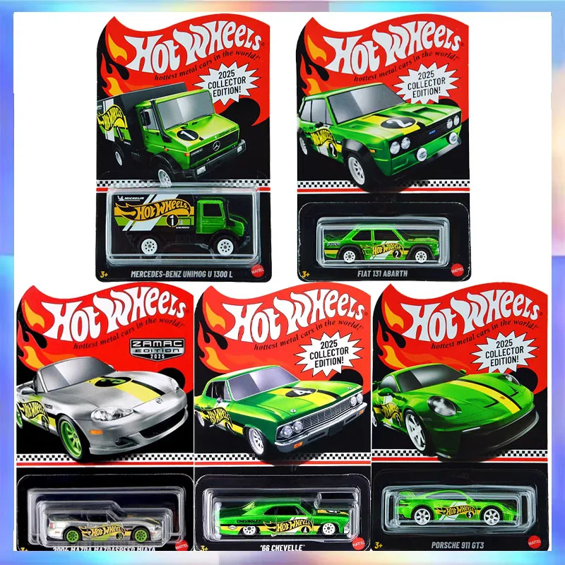 

1/64 New Hot Wheels 2025 Collector Edition Red Line Car Model Porsche 911 GT3 Collectible Room Ornament Boy Birthday Toy Gift