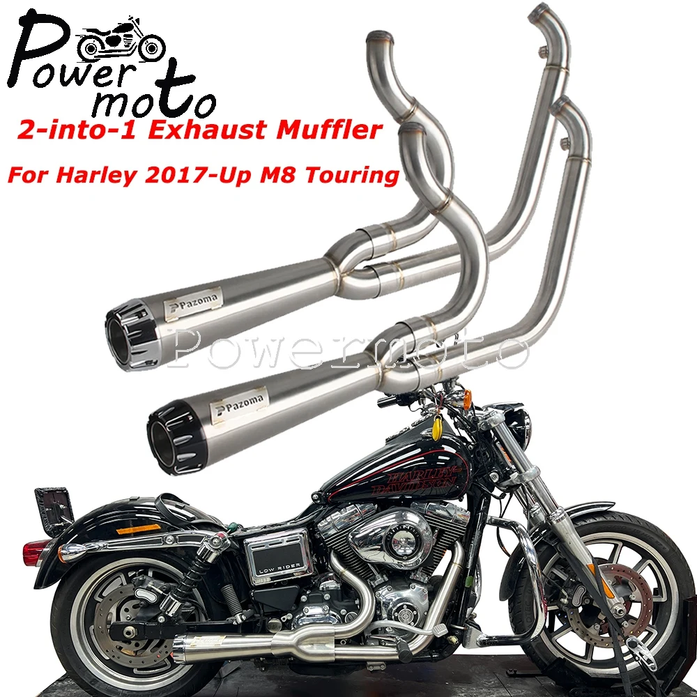 Motorcycle Exhaust Pipes Big Bore Stepped Exhaust Mufflers For Harley M8 Touring FLTRXP FLTRXST FLTRK FLTRX FLTRU FLHR FLHX 17+