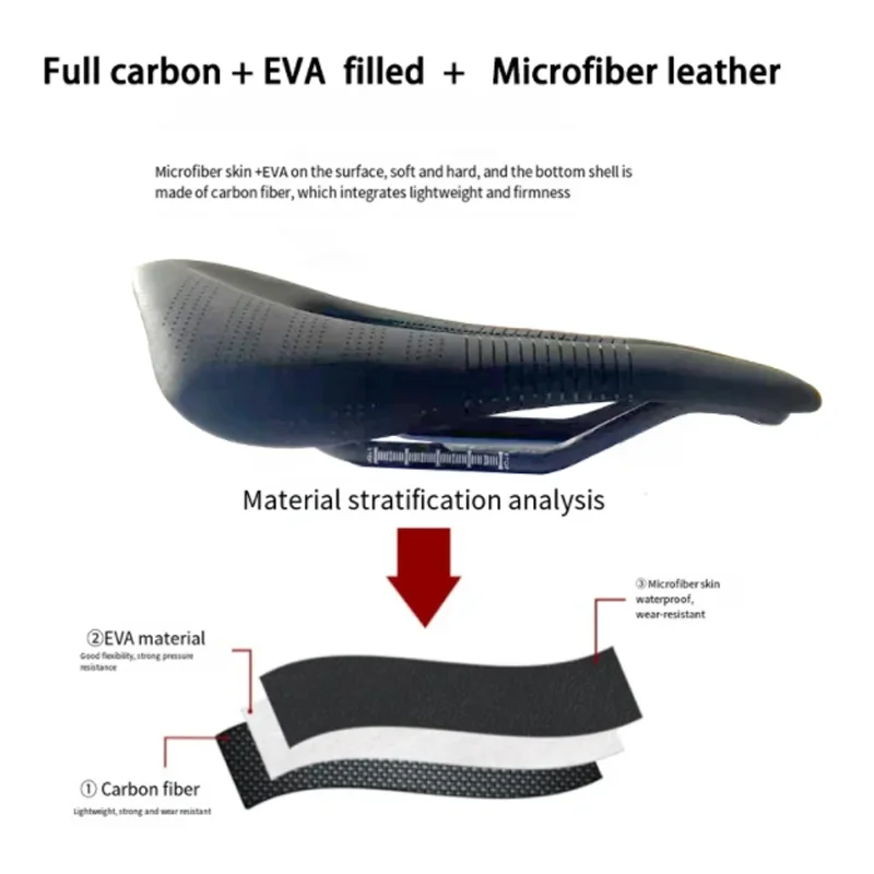 Sanmarco T800 Carbon-Sattel, Super Weicher Rennradsattel, MTB-Fahrradzubehör, Komfortabler Sitz zum Radfahren – Detail 1