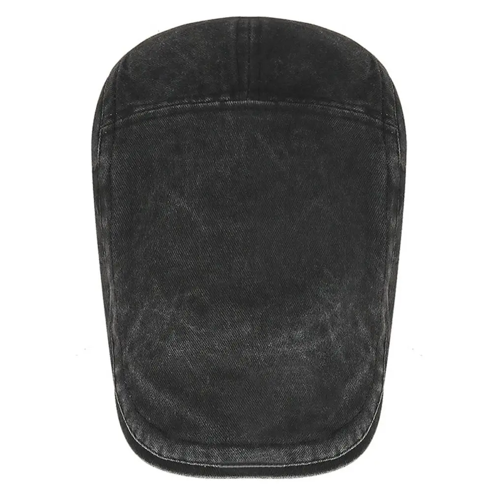 Casual Retro Denim Beret Hat Adjustable Baker Peaked Painter Hat Cotton Leisure Visor Cap Spring Summer Autumn Winter