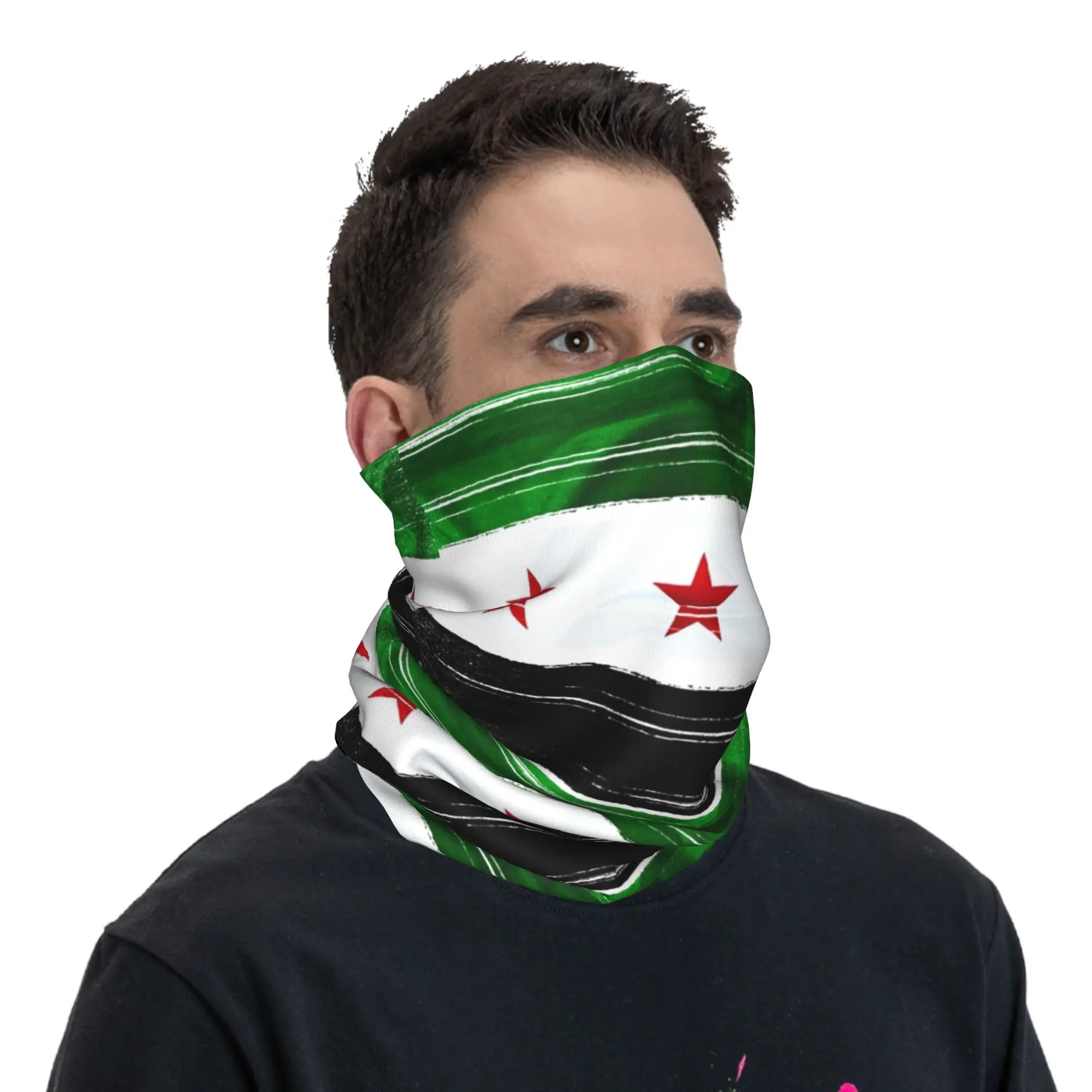 Syria revolution Flag Balaclava Funny Syrian Arab Cycling Mask UV Protection Soft Warm Tactical Mask Spring Trendy Neck Gaiter