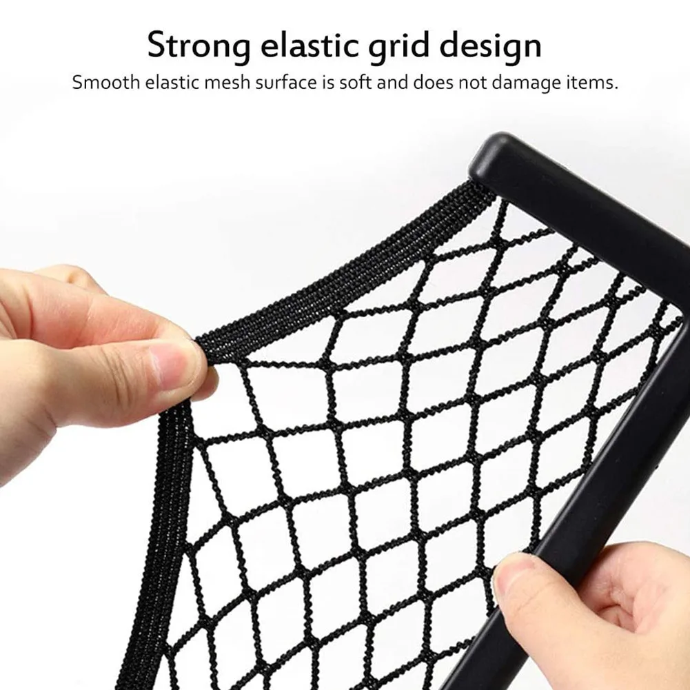 

2 Small &2 Large Storage Net Elastic Mesh Nylon Parts Seat Back ABS Accessories Car Side Practical Replacement