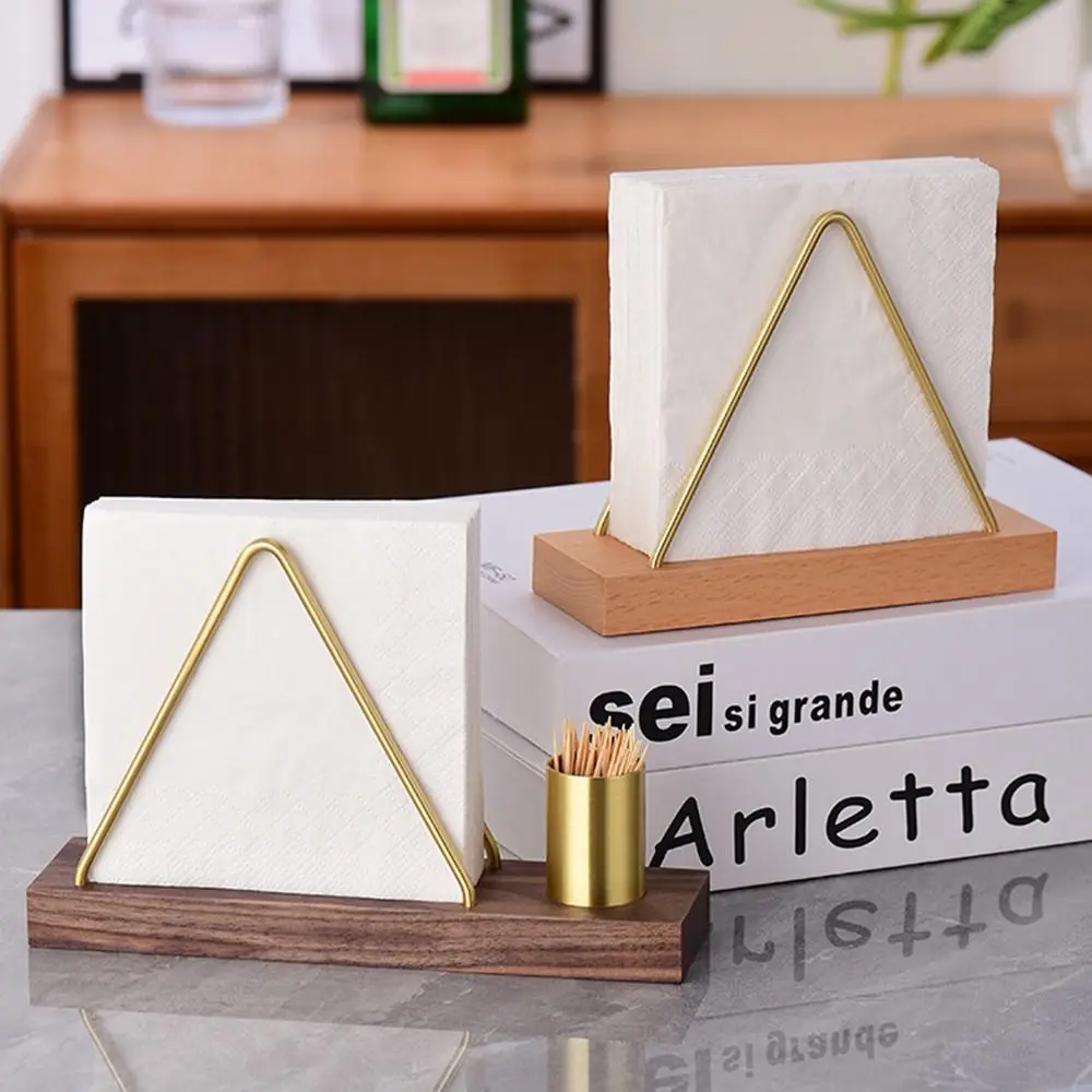 

Triangle Metal Napkin Holders Freestanding No-slip Tissue Storage Rack Space-Saving Rust-proof Paper Towel Container