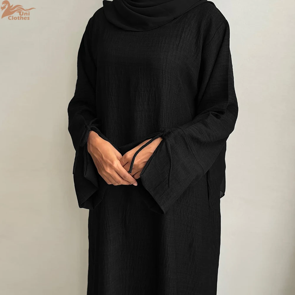 Ramadan Arabic Muslim Woman Modest Dress 2025 Dubai Plain Abaya Femme Islamic Vacation Travel Outfit Fashion Turkey Solid Robe
