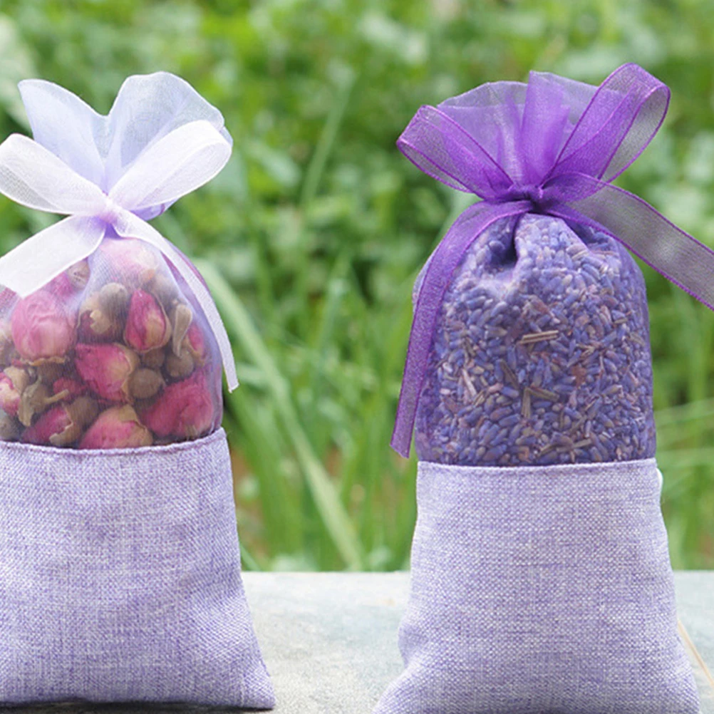 

24pcs Lavender Bags Pure Color Light Dark Purple Each Premium Material Holds Lavender Herbs Tea Gifts Fragrance Sachet