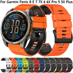 22mm 26mm Silicone Strap For Garmin Fenix 8 E 7 7X 6 6X Pro 5X 5 Plus Watch Band Epix Pro Gen 2 47/51mm Forerunner 945 Bracelet