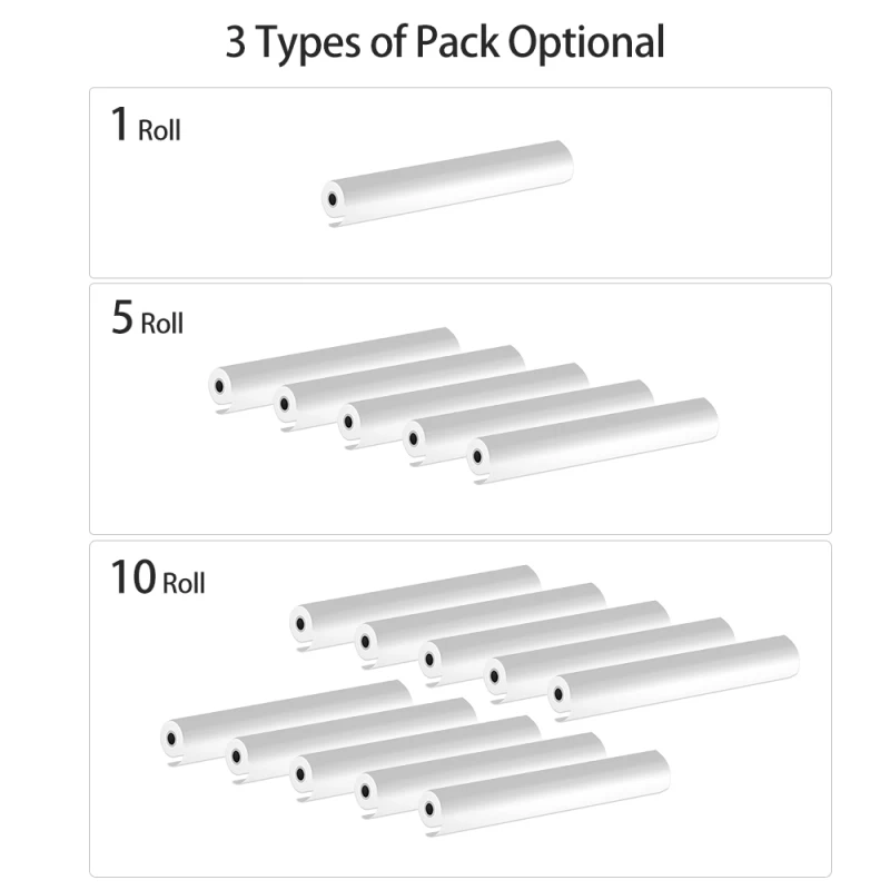 1 Roll/ 5 Roll/ 10 Roll A4 Thermal Paper for Portable Thermal Printer BPF Free Material Safe High Quality Printing Paper Roll