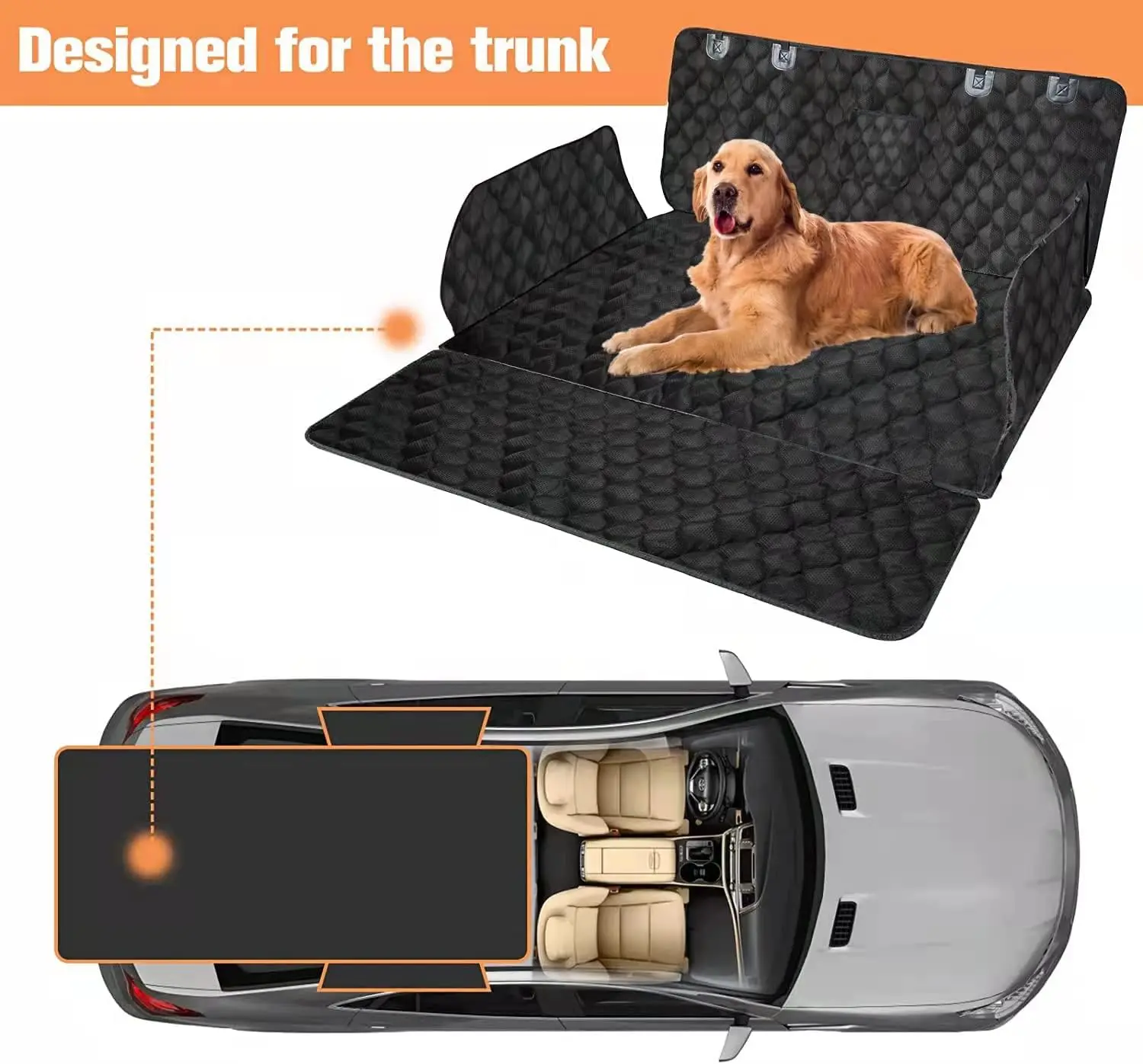 SUV Cargo Liner for Dogs, Waterproof Pet Cargo Cover Dog Seat Mat for SUVs Sedans Vans with Bumper Flap Protector, Non-Slip