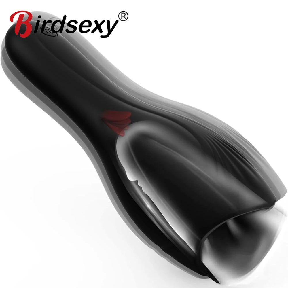 Male Penis Delayed Ejaculation Trainer Glans Vibration Stimulation Automatic Blowjob Massage Orgasm Masturbator   Toys