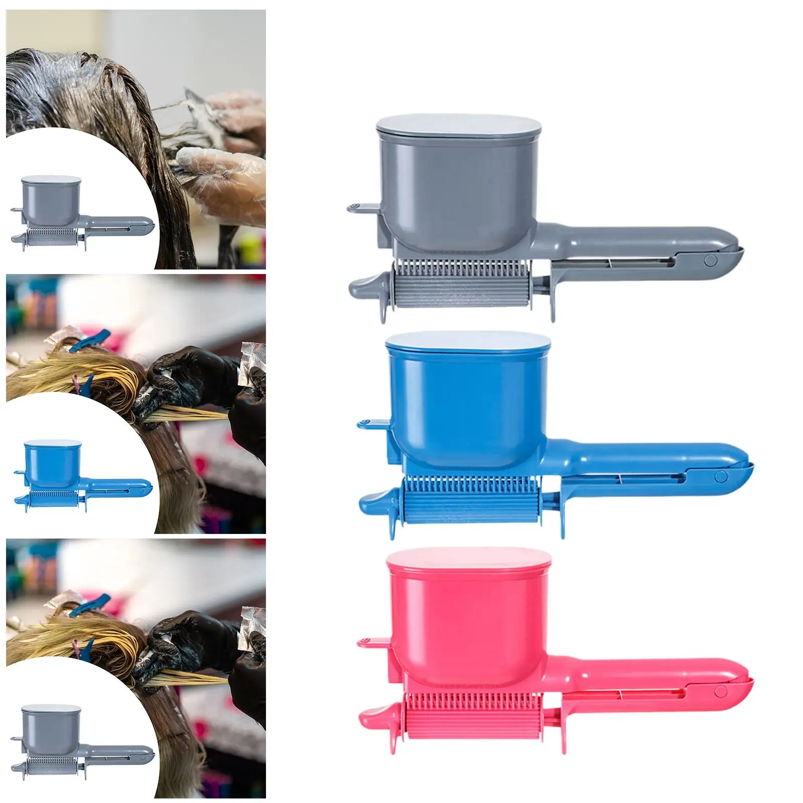 Ergonomic Hair Applicator Roller for Hair Coloring and Perming Semi Automatic Tint Dyeing Brush for Home Salon Stylist