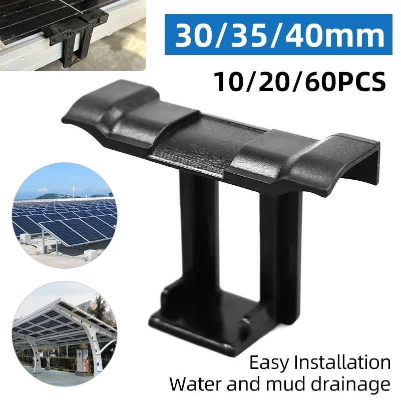 Solar Panel Drainage Clips Roof Solar Panel Frame Cleaning Photovoltaic Panel Water Guide & Mud Clamp Auto Remove Stagnant Water