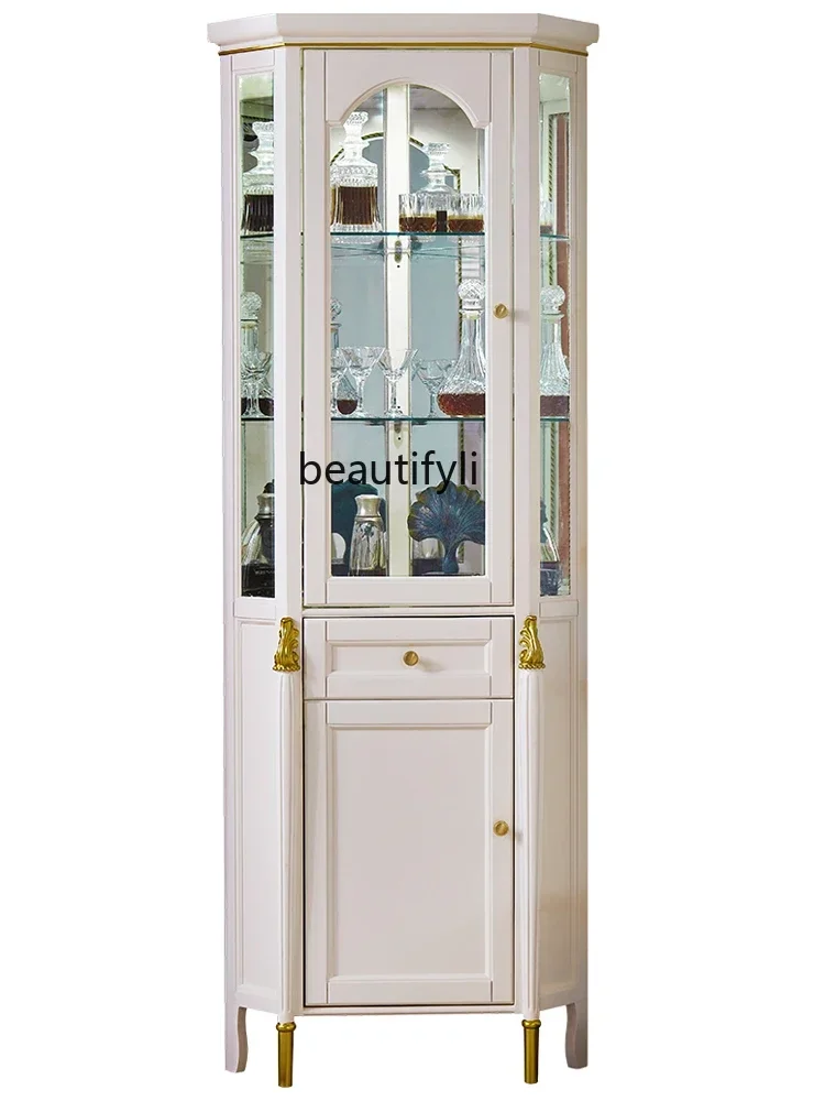 

Y Sideboard Cabinet Solid Wood Corner Cabinet Wall Dining Room Corner Cabinet Triangle Wine Glass Door