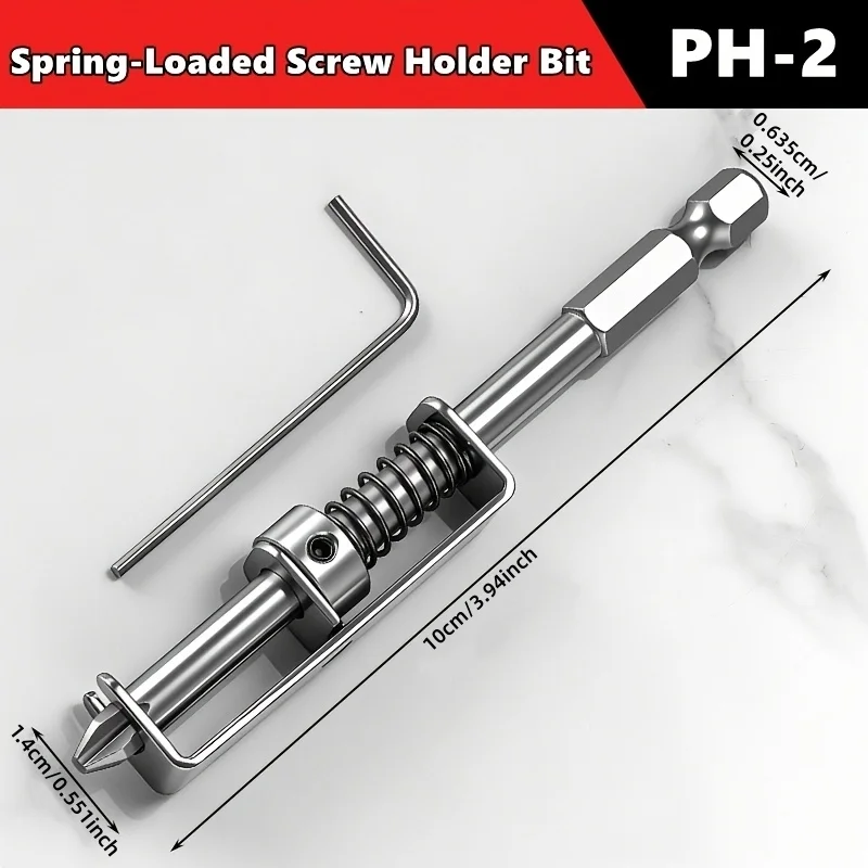 Spring-Loaded Screw Holder Screwdriver Bit, Anti-Drop Screw Gripper Tool Set for Electricians & Mechanics