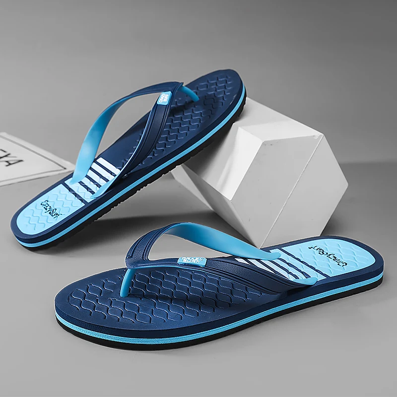

Summer Mens Slippers Breathable Slip on Flip Flops Outdoor Non-slip Beach Shoes Casual Sandals Clogs Indoor Home Bathroom Slides