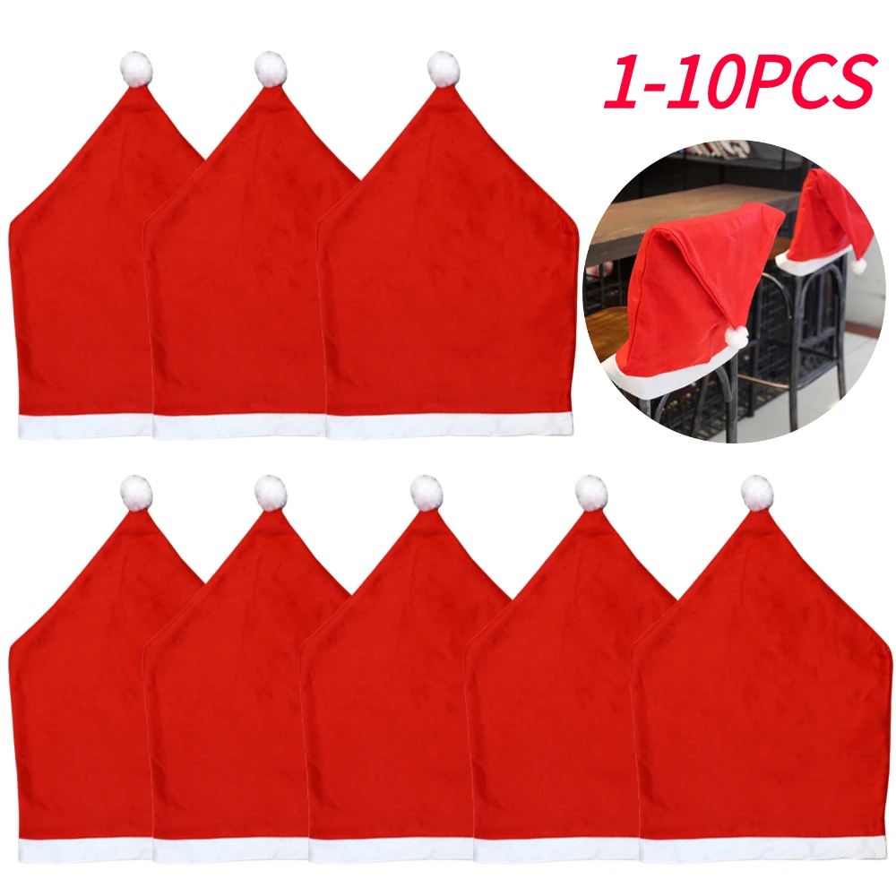Christmas Chair Cover Red Non-woven Chair Cover Christmas Table Decoration Dining Chair Cover Christmas Party Party Supplies