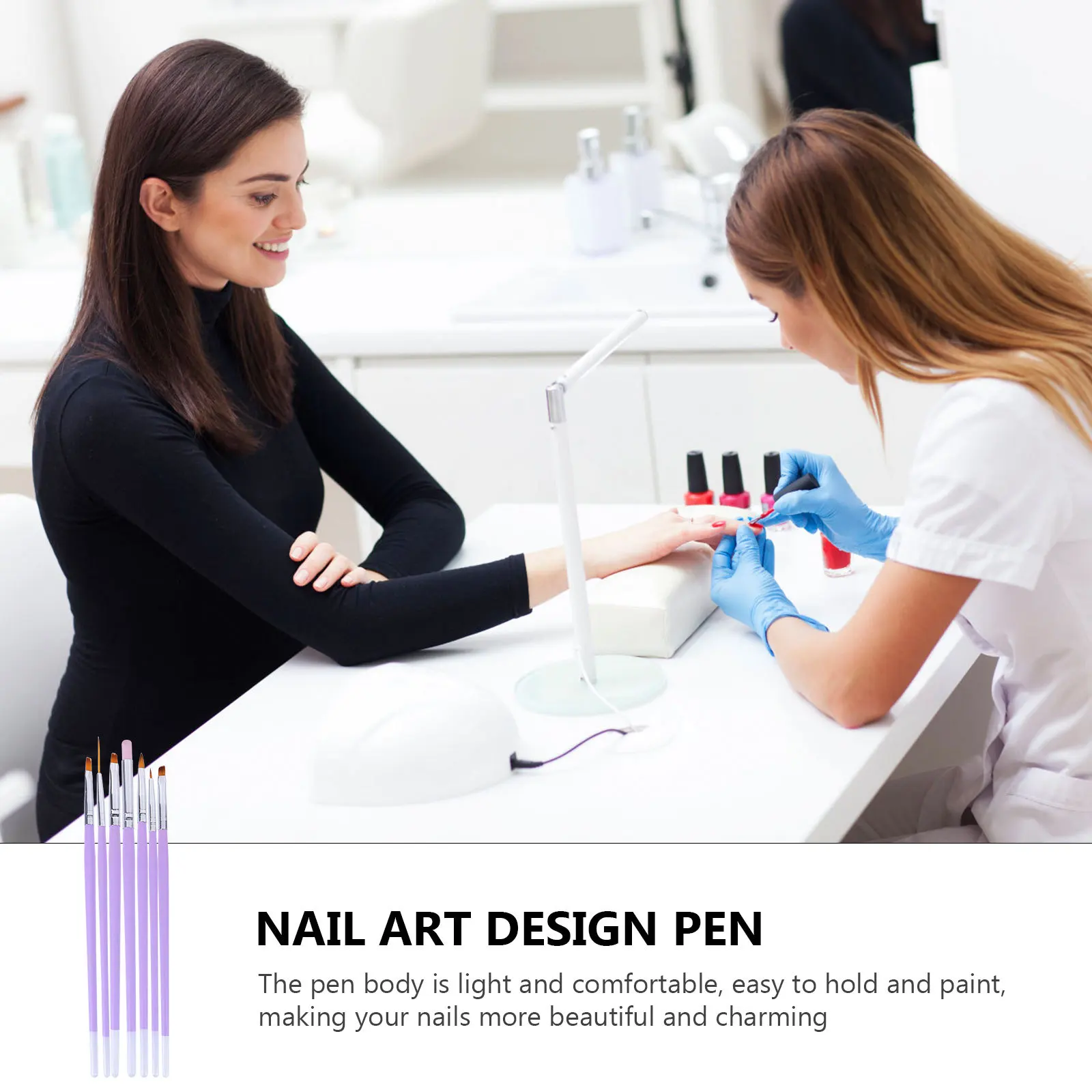 

7Pcs Nail Art Supplies Kit Precision Drawing Pen for Nail Dotting Painting Manicure Tools Stylish Comfortable Grip