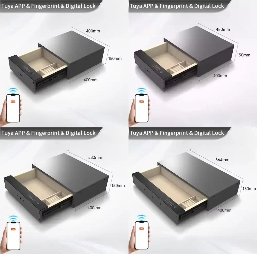 CEQSAFE Smart High Quality Wall Mountable Digital Electronic Small Drawer Jewelry Safe Box