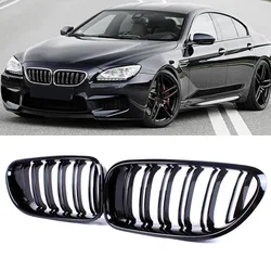 Car Front Kidney Grill Bumper Grille Racing Grills For BMW 6 Series F06 F12 F13 M6  2012-2017 Double Slat Glossy Black