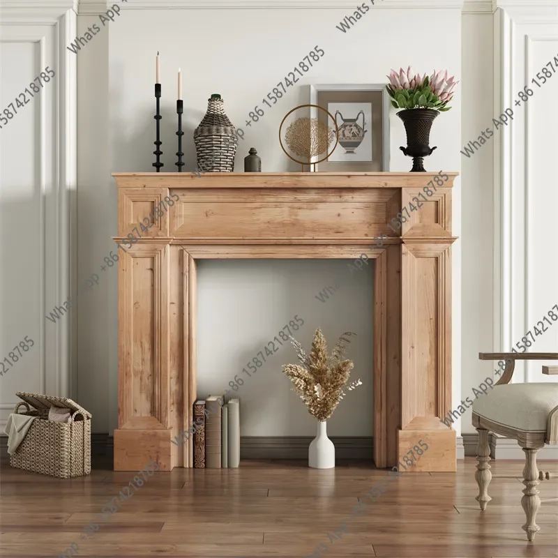 ZL Solid wood  fireplace decorative cabinet American-style European-style store display shooting props wedding floral decoration
