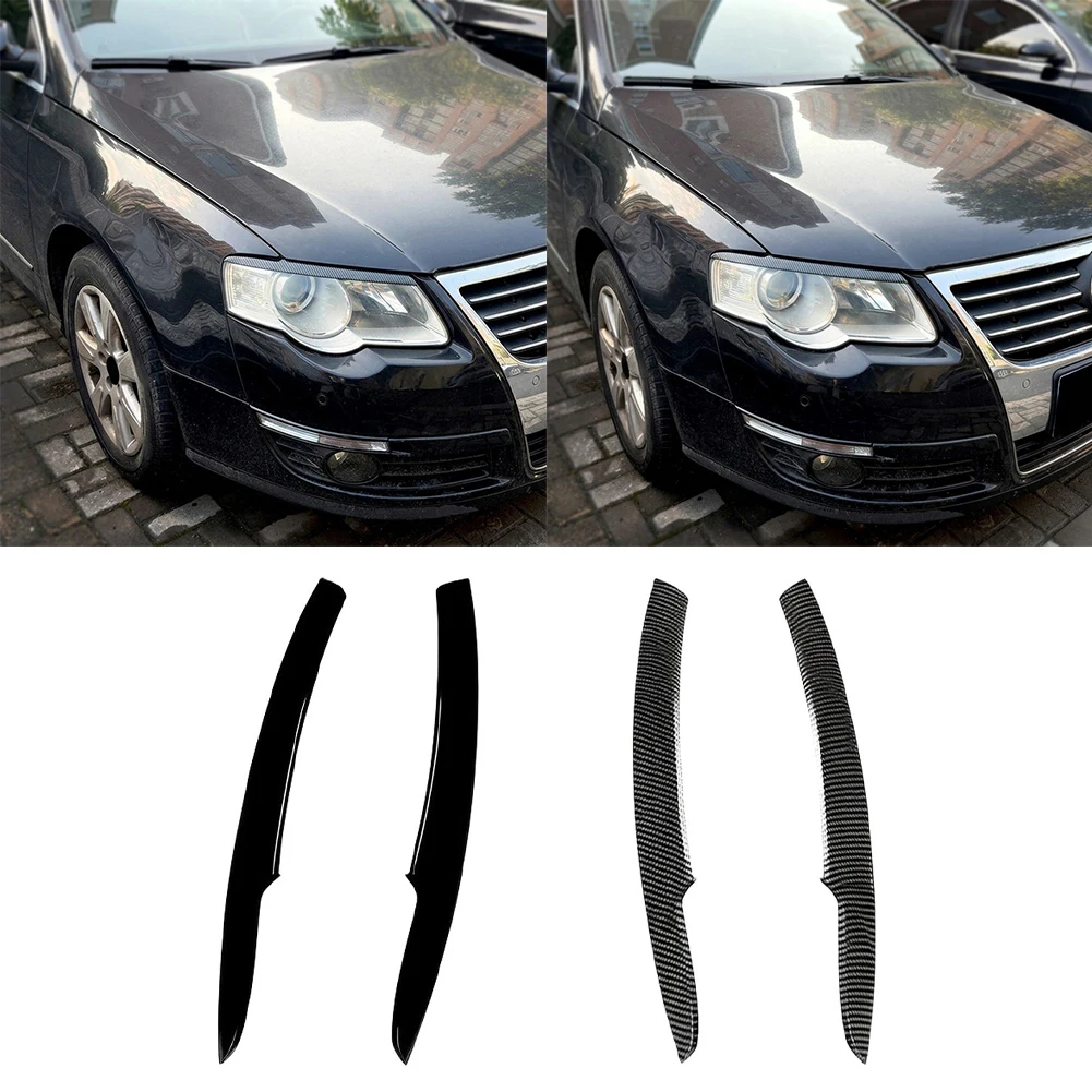 Car Styling Trim Headlight Eyebrow ABS Plastic Material Piano Black Finish High Strength Build Car Body Film Piano Black