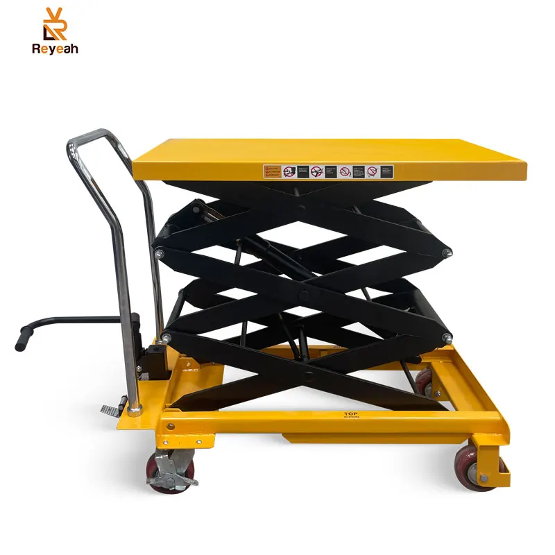 

500 KG 2M Manual Scissor Lift Tables Adjustable Hydraulic Lifting Platform Truck Used For Wall Mounting Of Vending Machine