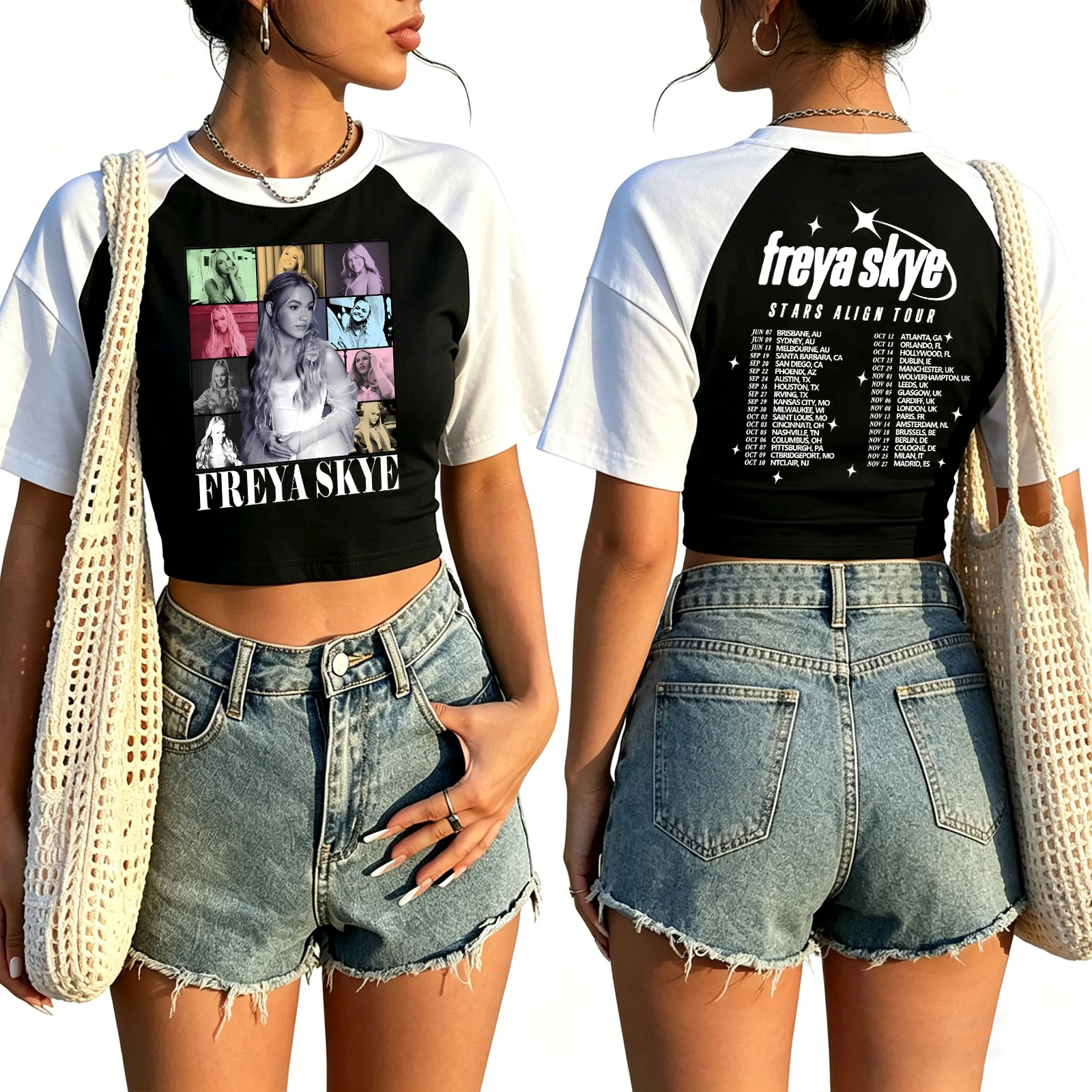 Freya Skye Concert Tour 2026 Crop Tops T-Shirt Girls Fashion Women O-Neck Short Sleeve T Shirt Tops