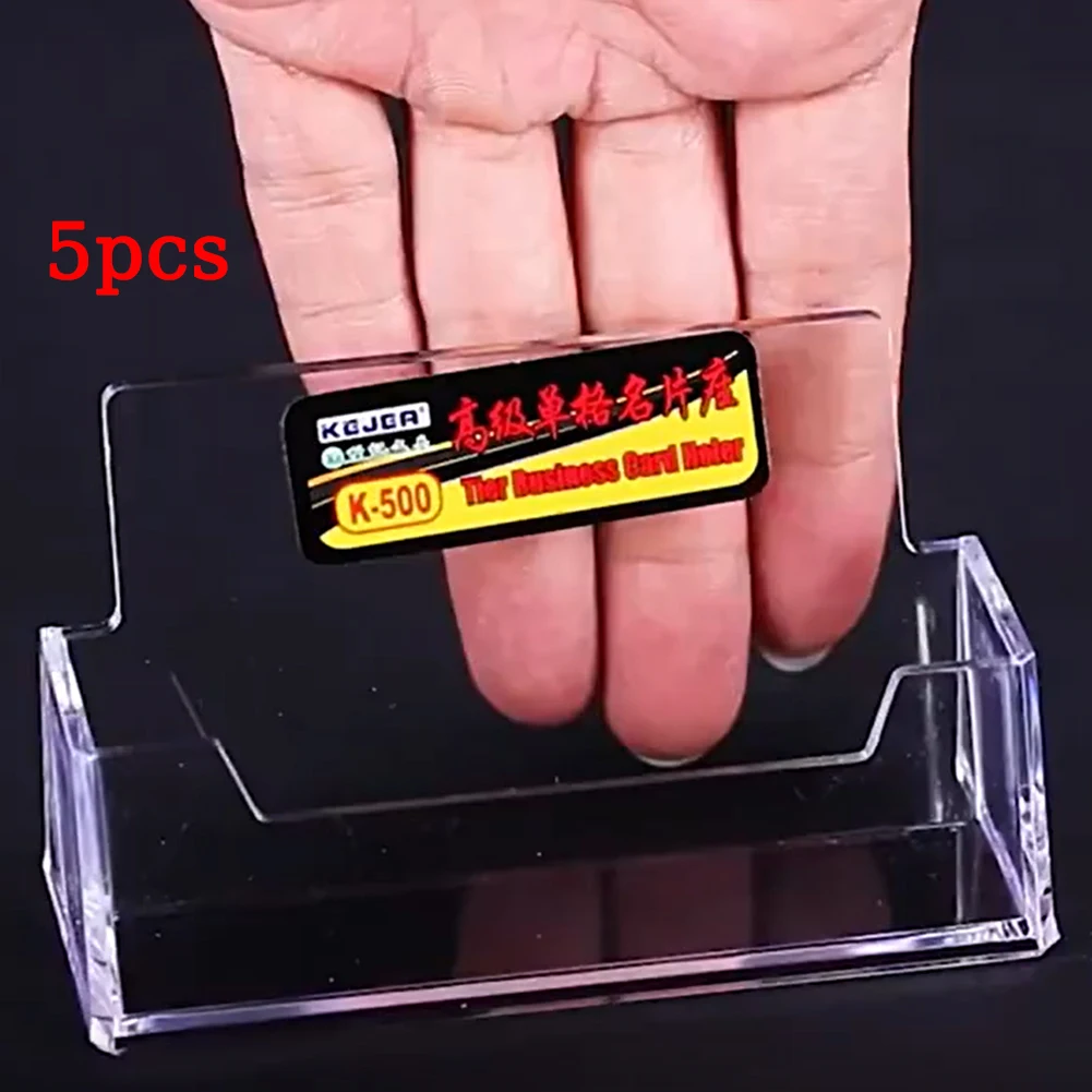 1/2/3/4/5/pcs Business Card Case Desktop Office Business Card Holders Display Stands Plastic Transparent Shelf Box Storage New