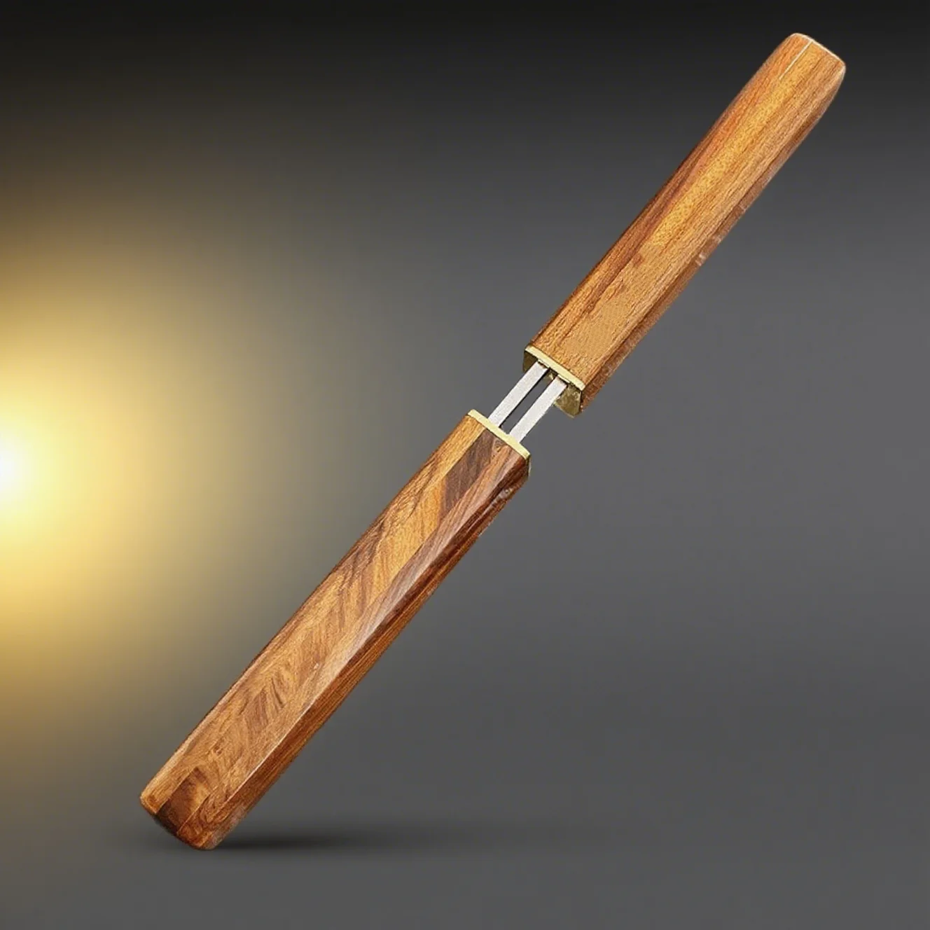 Nóż Sun and Moon Double Knife - Drewno Orzechowe, Ręcznie Polerowany, Kuty, Mały Nóż Prosty, Nóż Kolekcjonerski na Prezent