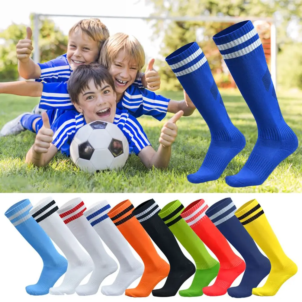 Kinder Fußballsocken Rutschfeste Fußballsocken Atmungsaktive Fußballsocken Lange Sportsocken Outdoor Sport Laufen Fitness Socken