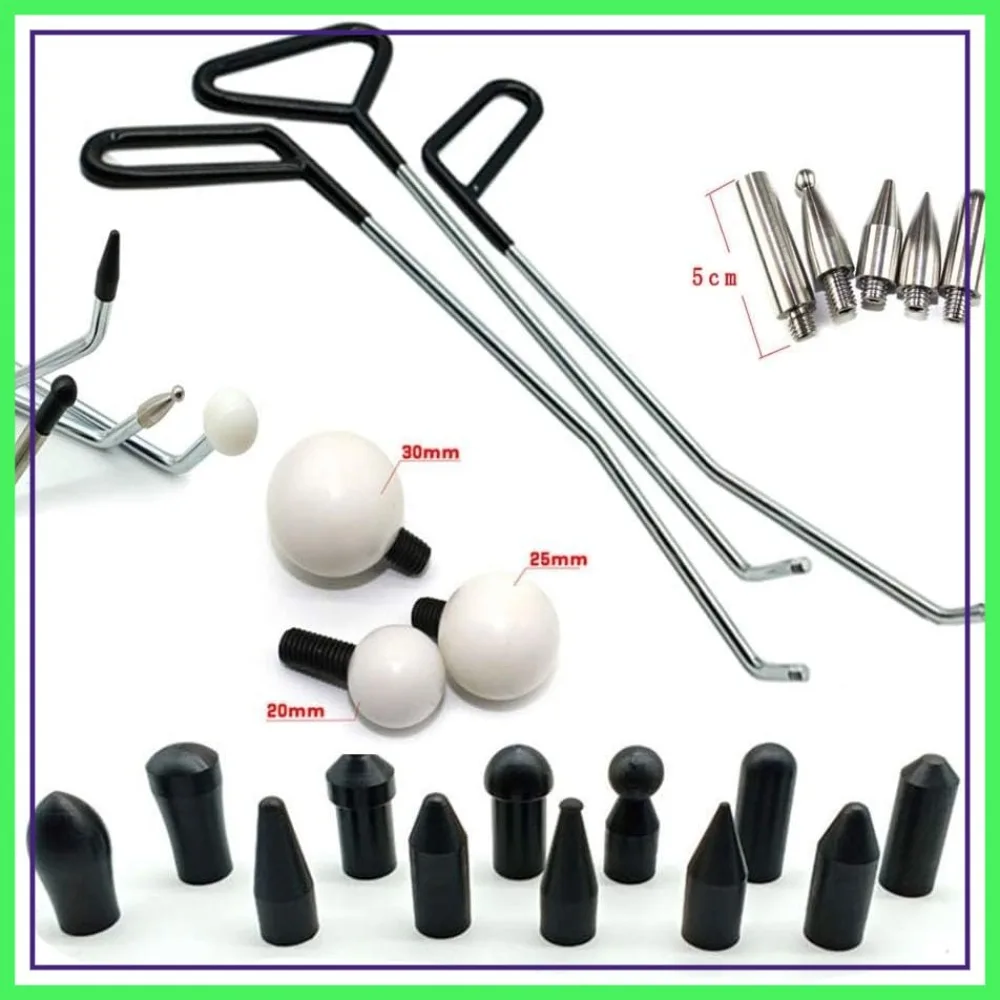 

Paintless Dent Repair Tools 6 Pieces Dent Removal Rods with Awl Head Car Auto Body Dent Removal Kit for Hail Dents and Door Ding