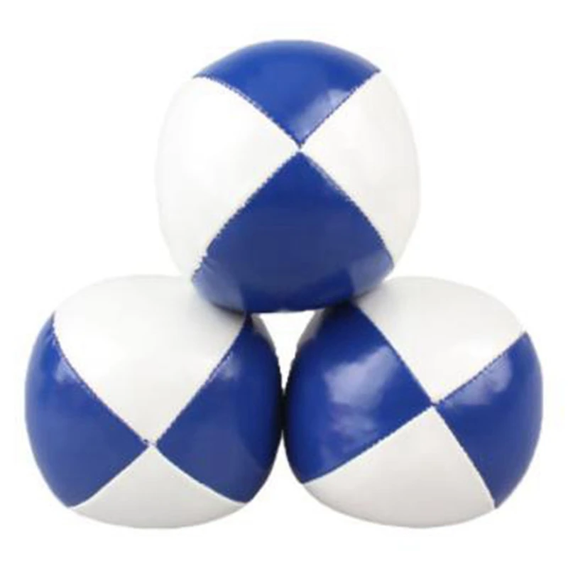 3 Pcs Mini Juggling Ball PU Juggling Ball Soft And Heavy Juggling Ball With Net Pocket For Beginners Blue And White