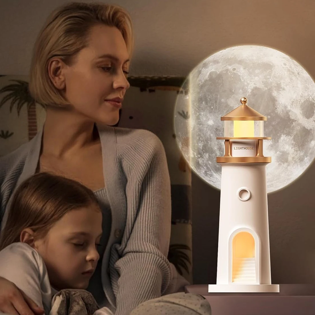 Lampe lunaire projecteur veilleuse phare décor lumière galaxie projecteur LED rechargeable lampe de table esthétique pour enfants garçons fille