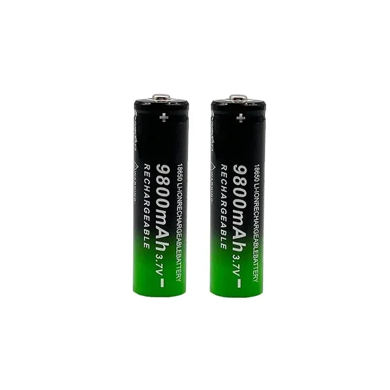 18650 Battery Rechargeable Battery 3.7V 9800mAh Capacity Li-ion Rechargeable Battery for Flashlight Electric Fan Battery+Charger