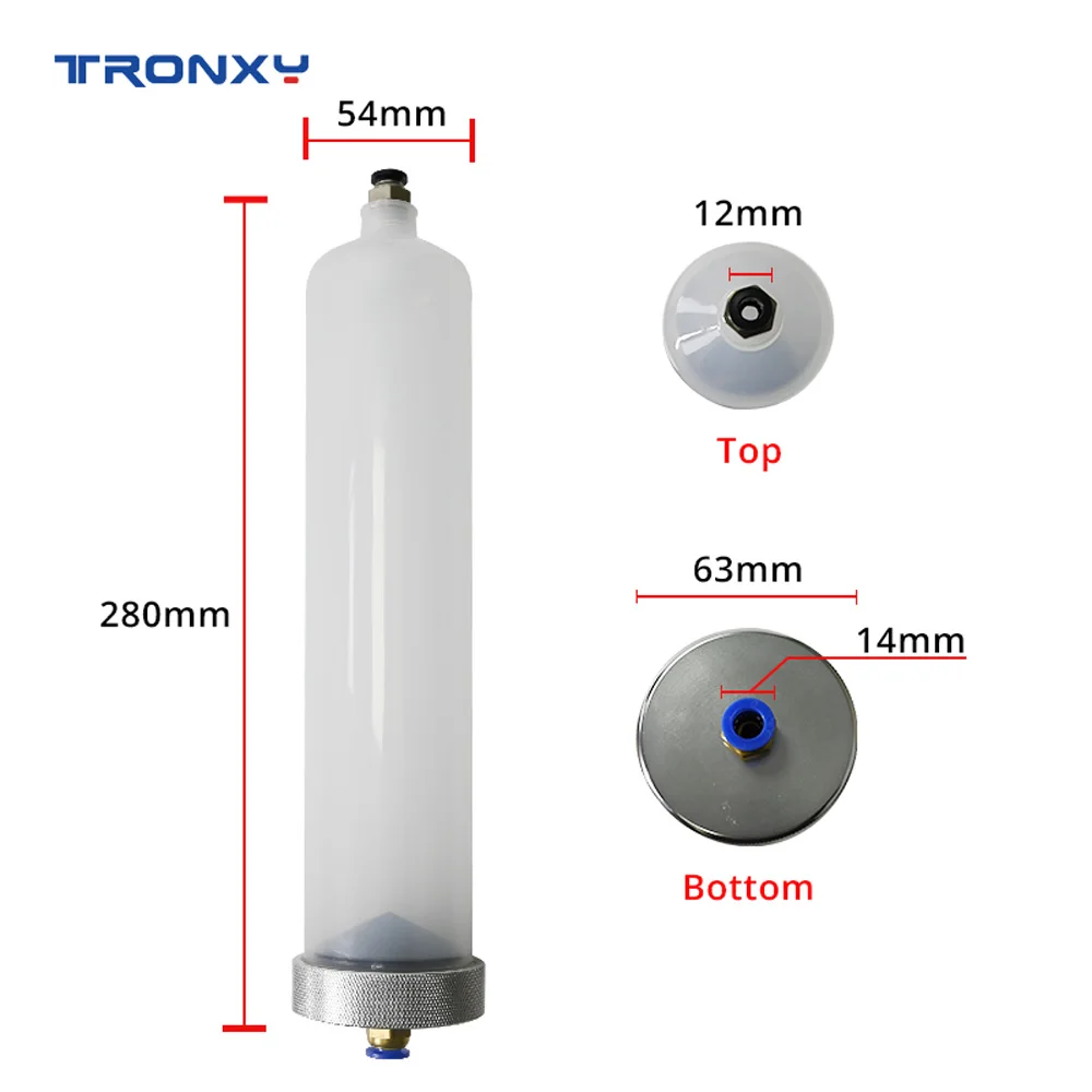 TRONXY clay 3D printer accessory, clay PP material cylinder (with lid and plug 0.5L),3D Printer Parts