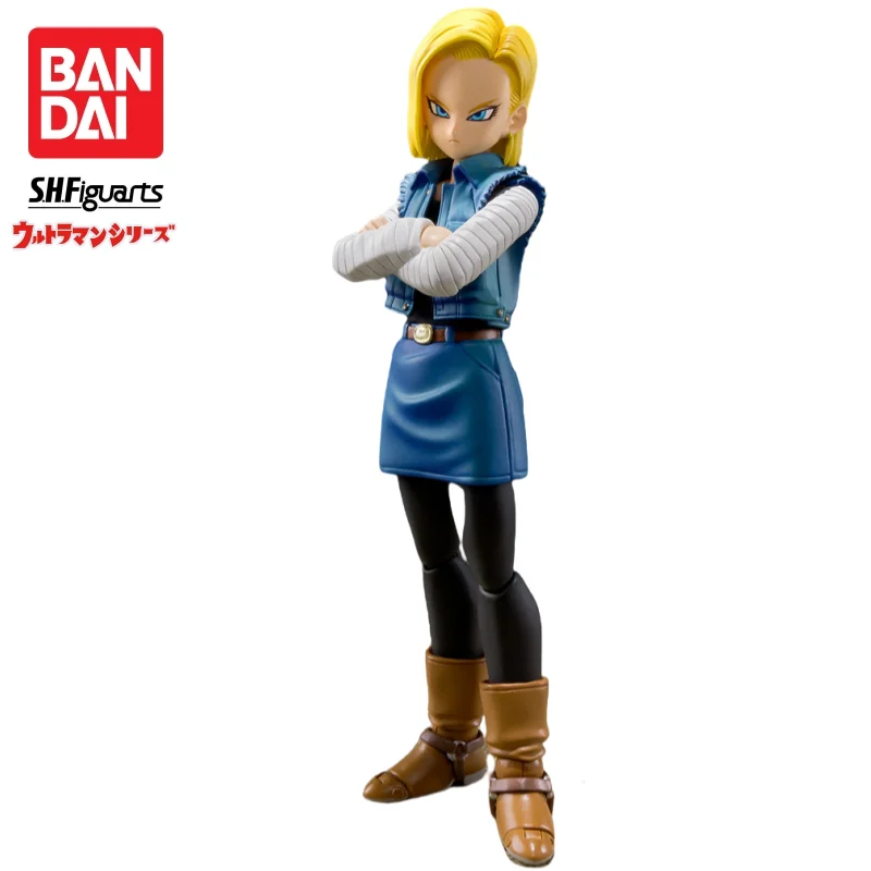 Auf Lager Bandai S H Figuarts Original Dragon Ball Android 18-Puppe, brandneue Actionfigur, Anime-Charaktere, Modellgarage