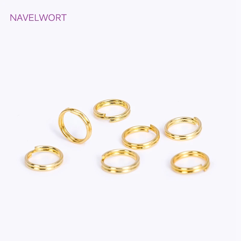 18K Gold Plated Split Rings,Double Loop Rings,Connector Rings For Jewelry Making,Accessories For Jewelry DIY Handmade Crafts