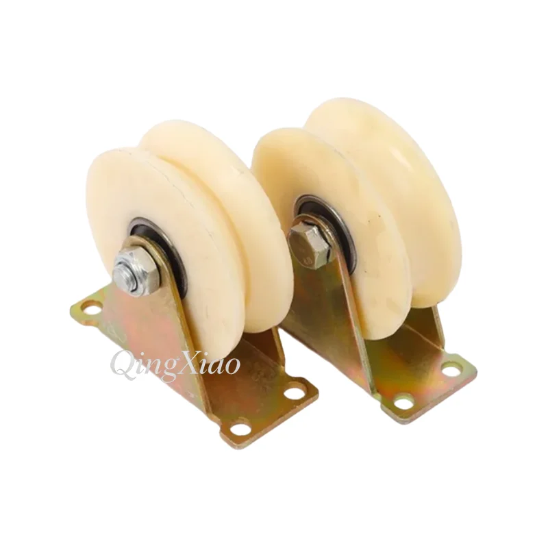 Nylon Pulley V U Type Track Wheel Low Noise Galvanized Bracket Electric Sliding Door Guide Roller Ball Bearing Roller - view 3