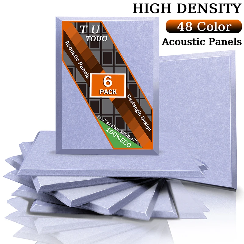 

TOUO Sound Insulation Panel 6Pcs Acoustic Panel Home Studio Music Lsolator Soundproofing Panels Sound Absorbing Door Seal Strip