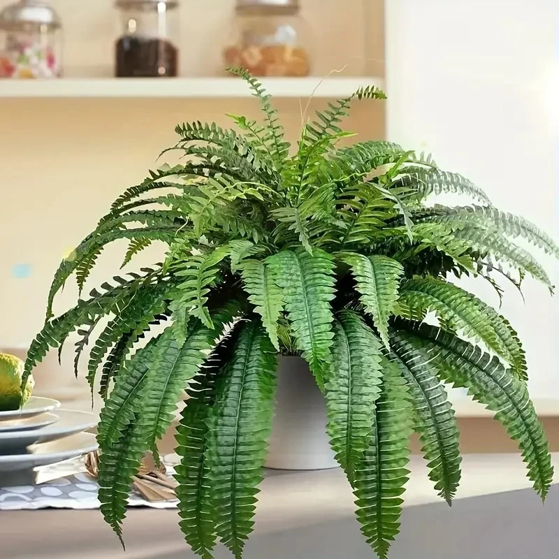 Realistic Boston Ferns 57cm/67cm Artificial Boston Fern Plants 38 Leaves UV Resistant Fake Ferns Greenery for Door Porch Decors