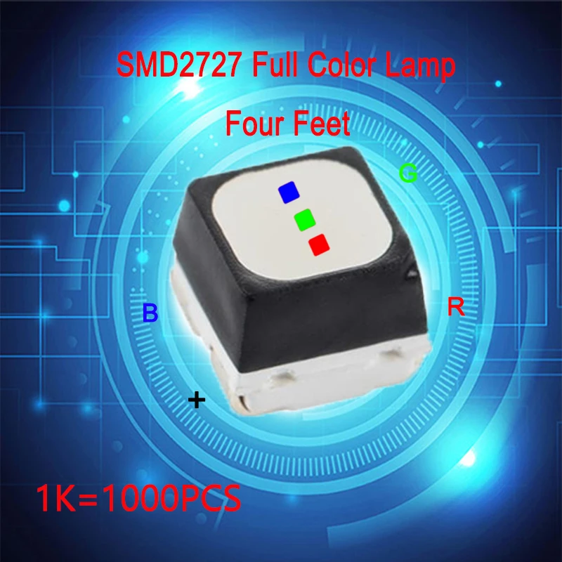 1000 pcs ,SMD2727-4 feet full color LED lamp of four feet used for LED display maintenance，Outdoor RGB components for display